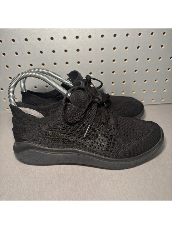 Nike Shoes - Nike Free RN Flyknit 2018 Shoes Womens 7 Triple Black Anthracite 942839-002 READ